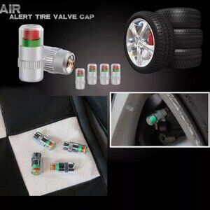 4-Pack Universal Tire Pressure Monitoring Valve Caps With Visual Indicators